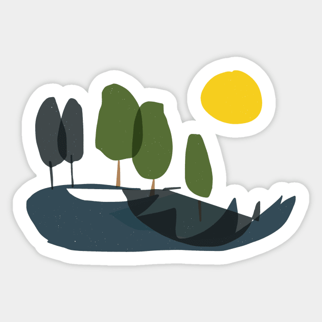 Tuscany Cypress Trees Sticker by covostudio